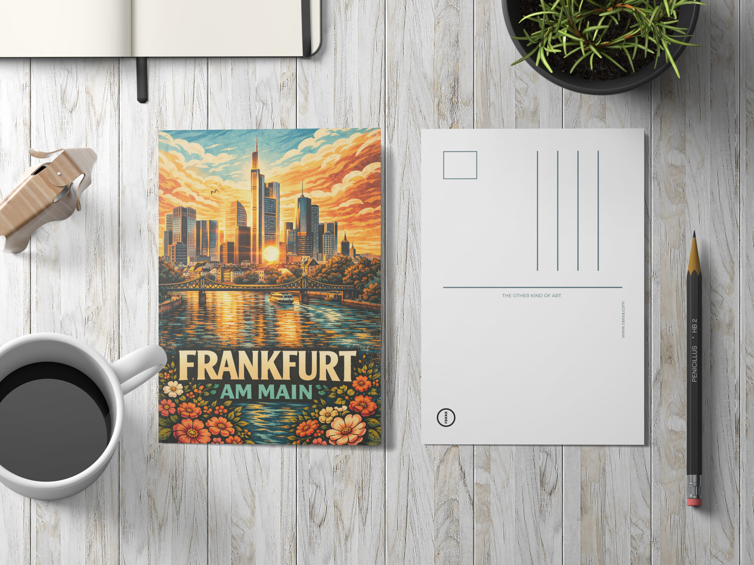 raxxa Postkarte: Skyline Frankfurt am Main - Imagen 2