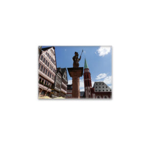 raxxa Glas-Magnet: Frankfurt am Main Römer mit Skulptur Gerechtigkeitsbrunnen