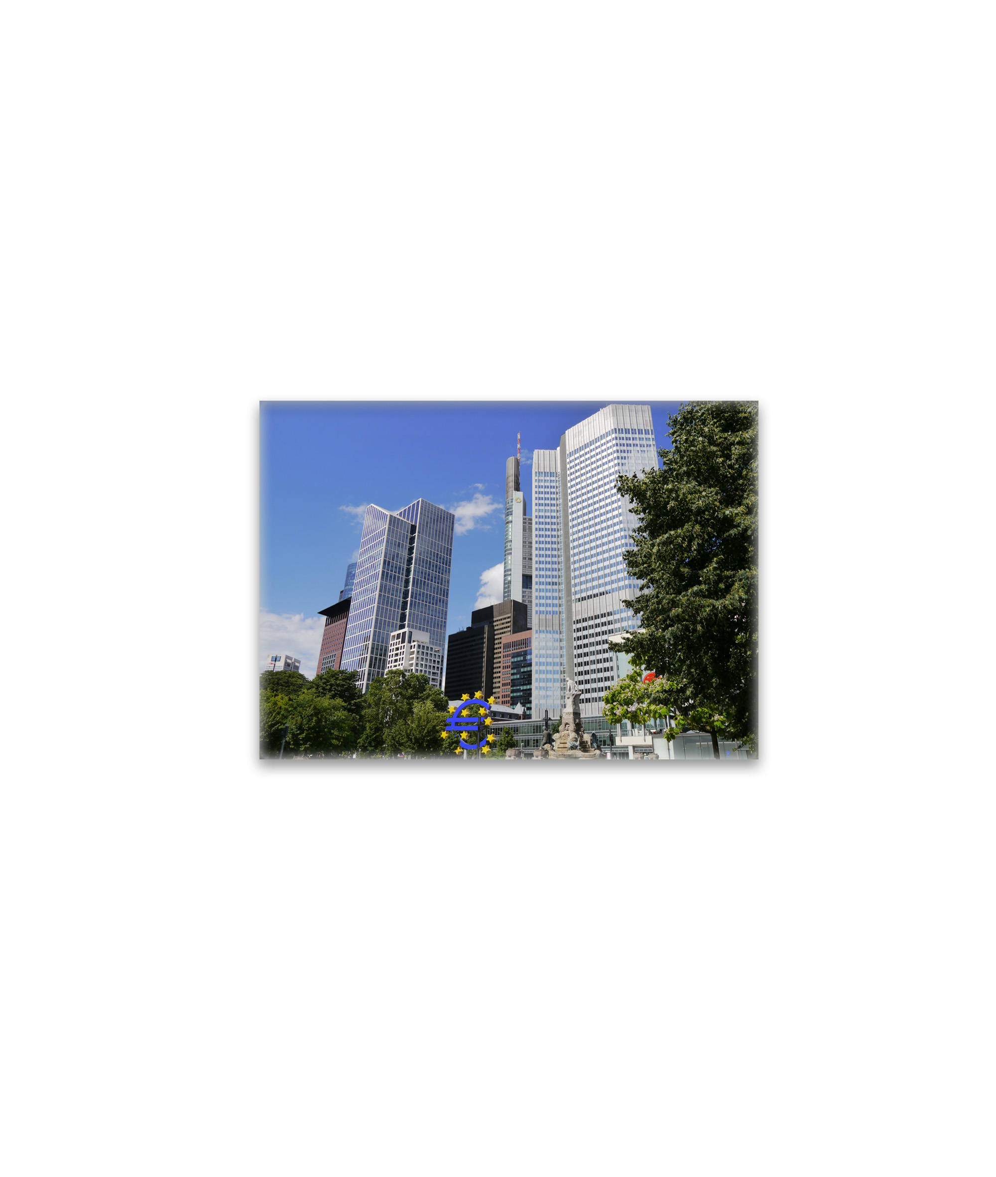 raxxa Glas-Magnet: Frankfurt am Main Wolkenkratzer Gallusanlage im Bankenviertel