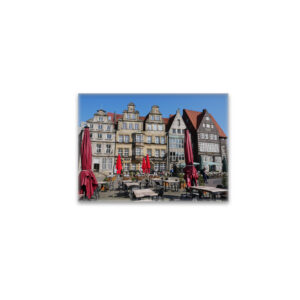 raxxa Glas-Magnet: Historische Giebelhäuser am Marktplatz in Bremen
