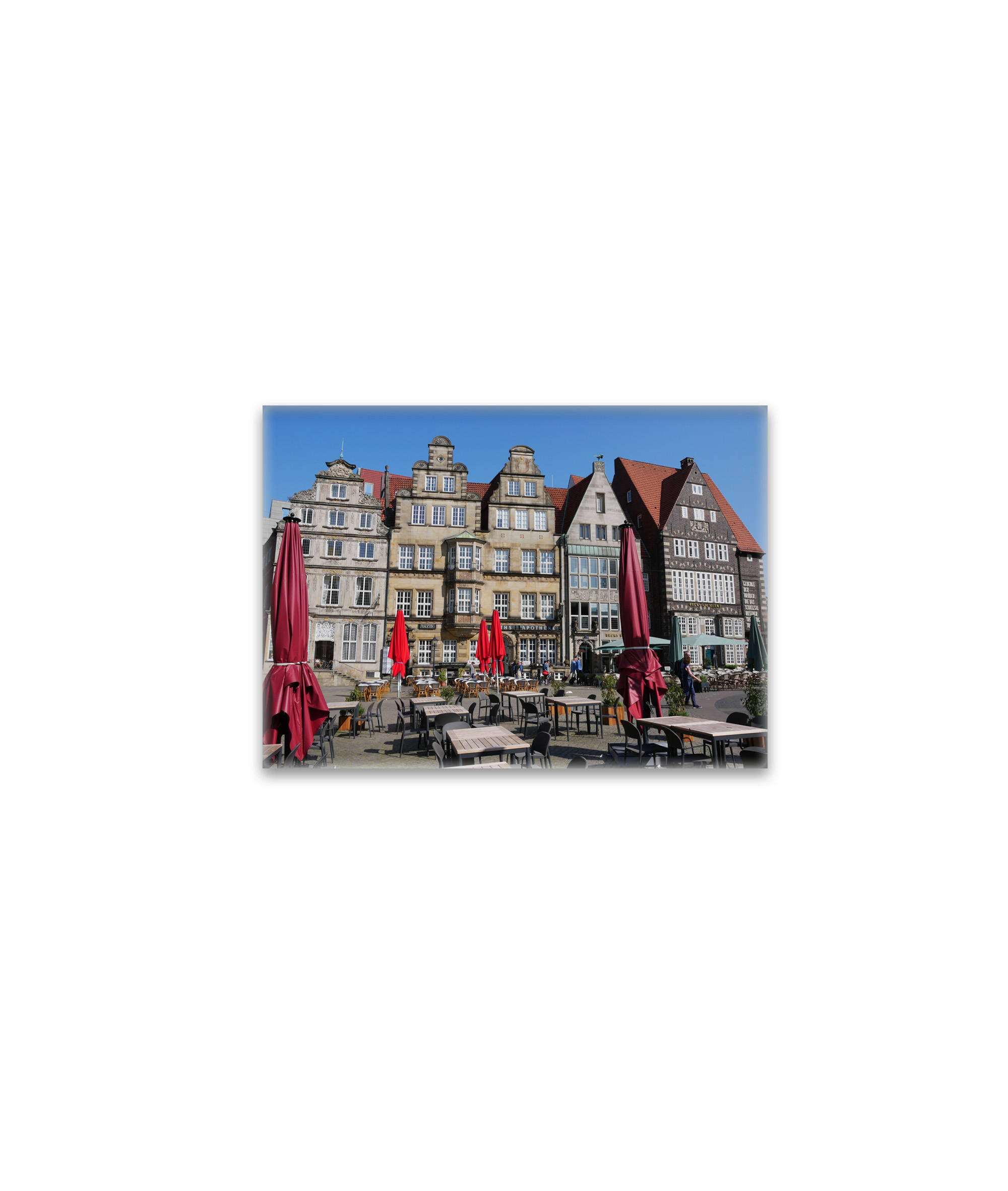 raxxa Glas-Magnet: Historische Giebelhäuser am Marktplatz in Bremen