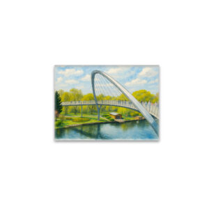 raxxa Glas-Magnet: Weinberg bridge rathenow aquarell havelland
