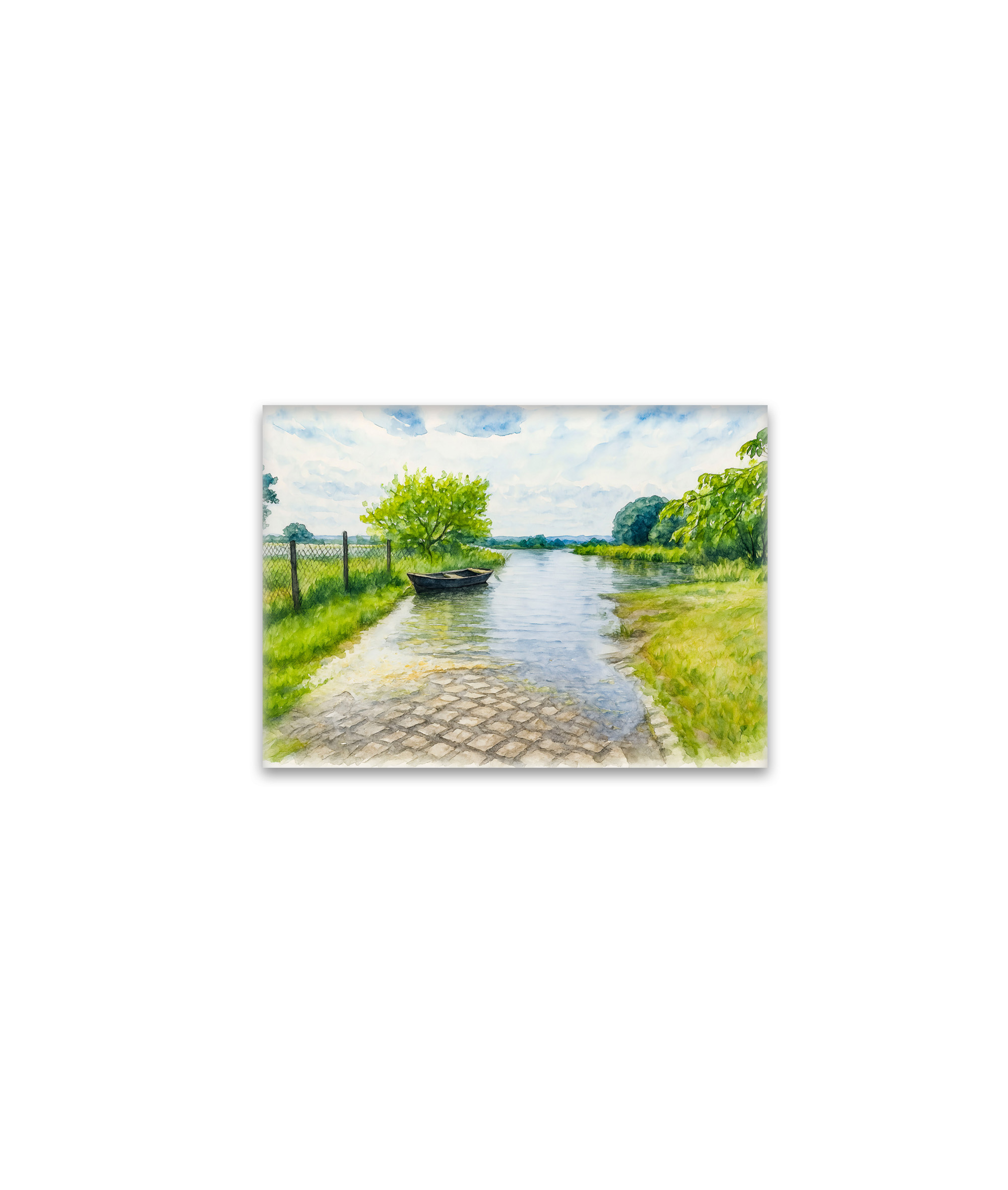 raxxa Glas-Magnet: Spring flood Gülpe scene aquarell havelland