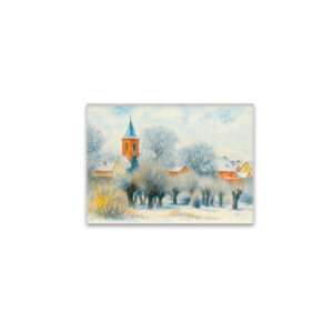 raxxa Glas-Magnet: Winter Village Scene in Aquarell Havelland