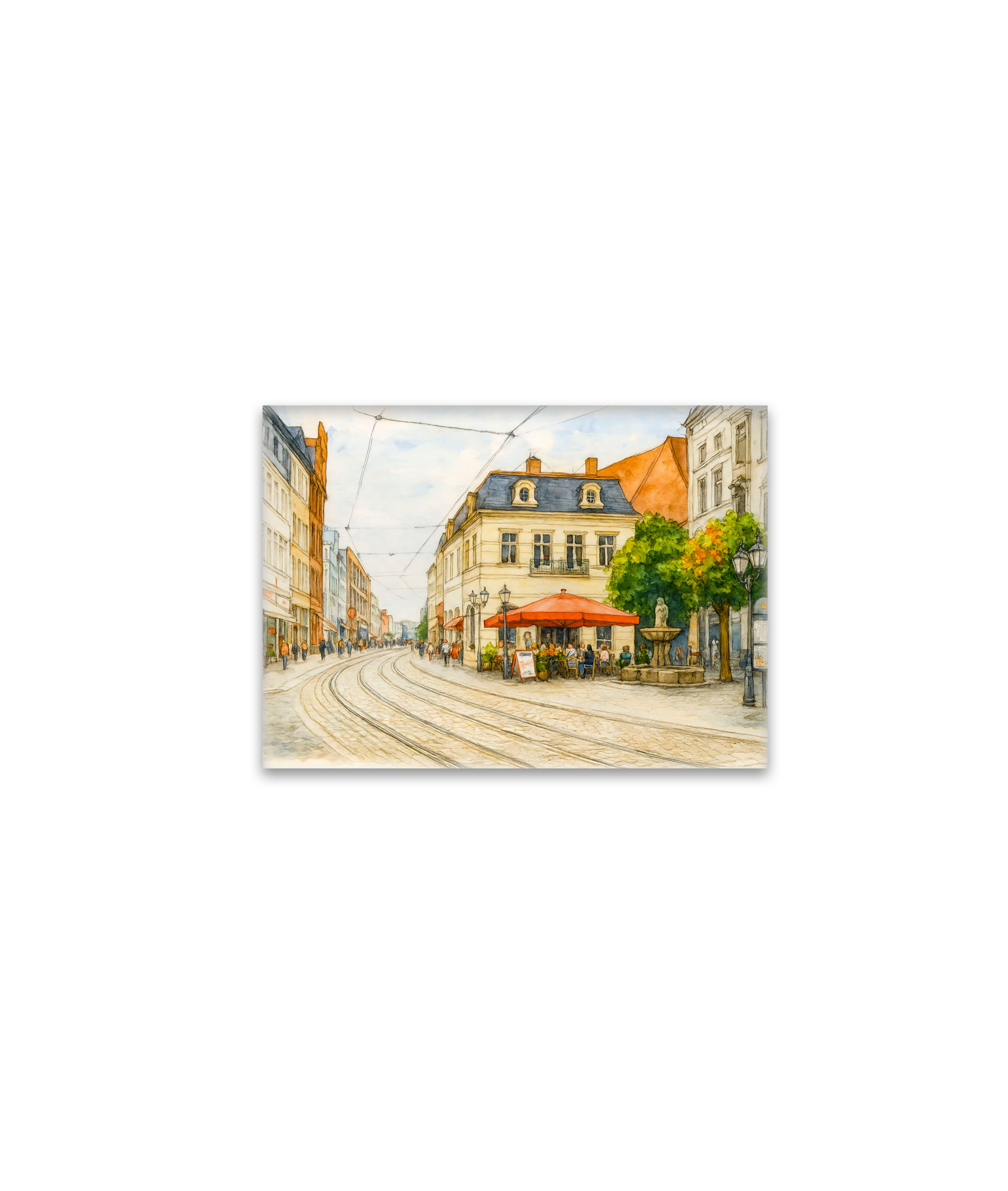 raxxa Glas-Magnet: Brandenburg cityscape aquarell havelland view