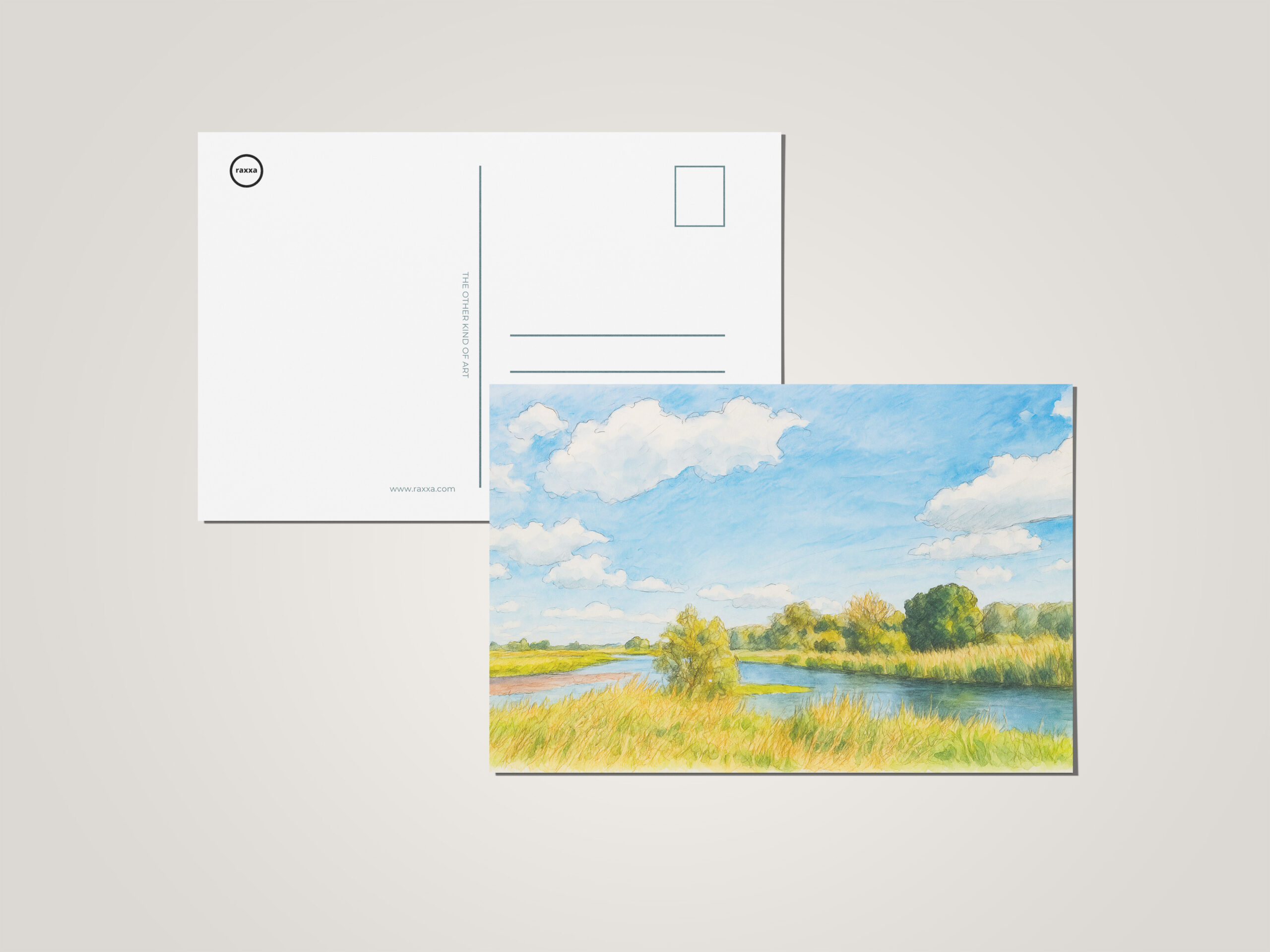 raxxa Postkarte: Gülpe Havel view aquarell havelland style