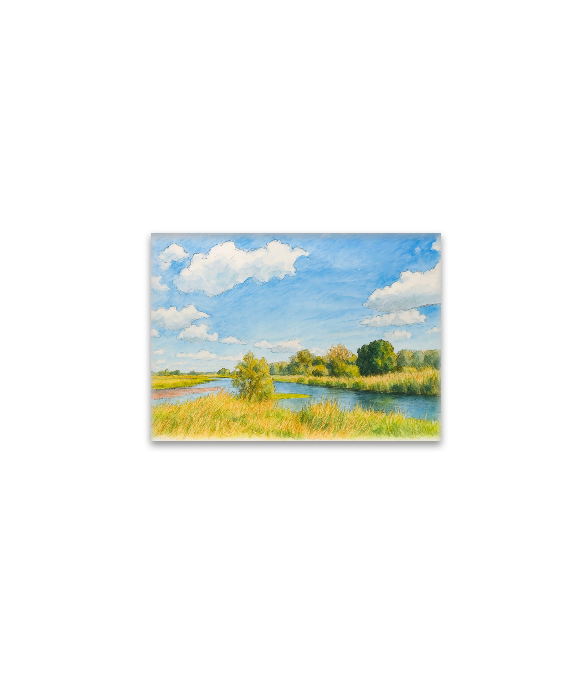 raxxa Glas-Magnet: Gülpe Havel view aquarell havelland style
