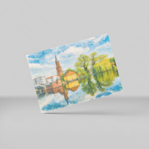 raxxa Postkarte: Rathenow reflection view aquarell havelland