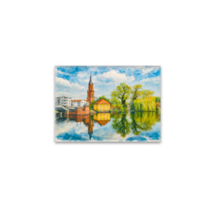 raxxa Glas-Magnet: Rathenow reflection view aquarell havelland