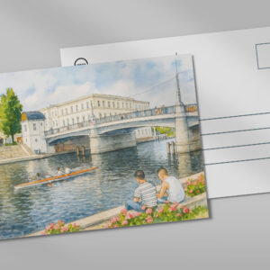 raxxa Postkarte: Jahrtausend bridge aquarell havelland style