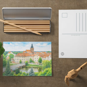raxxa Postkarte: Havelberg town center aquarell havelland