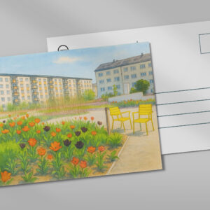 raxxa Postkarte: Premnitz tulips season aquarell havelland