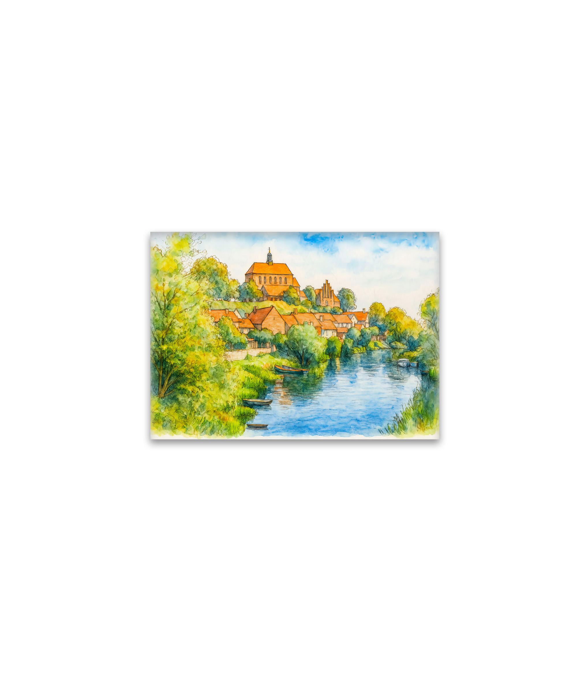 raxxa Glas-Magnet: Havelberg cathedral view aquarell havelland