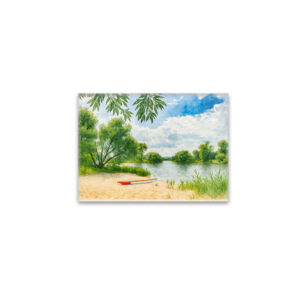 raxxa Glas-Magnet: Boat resting place aquarell havelland