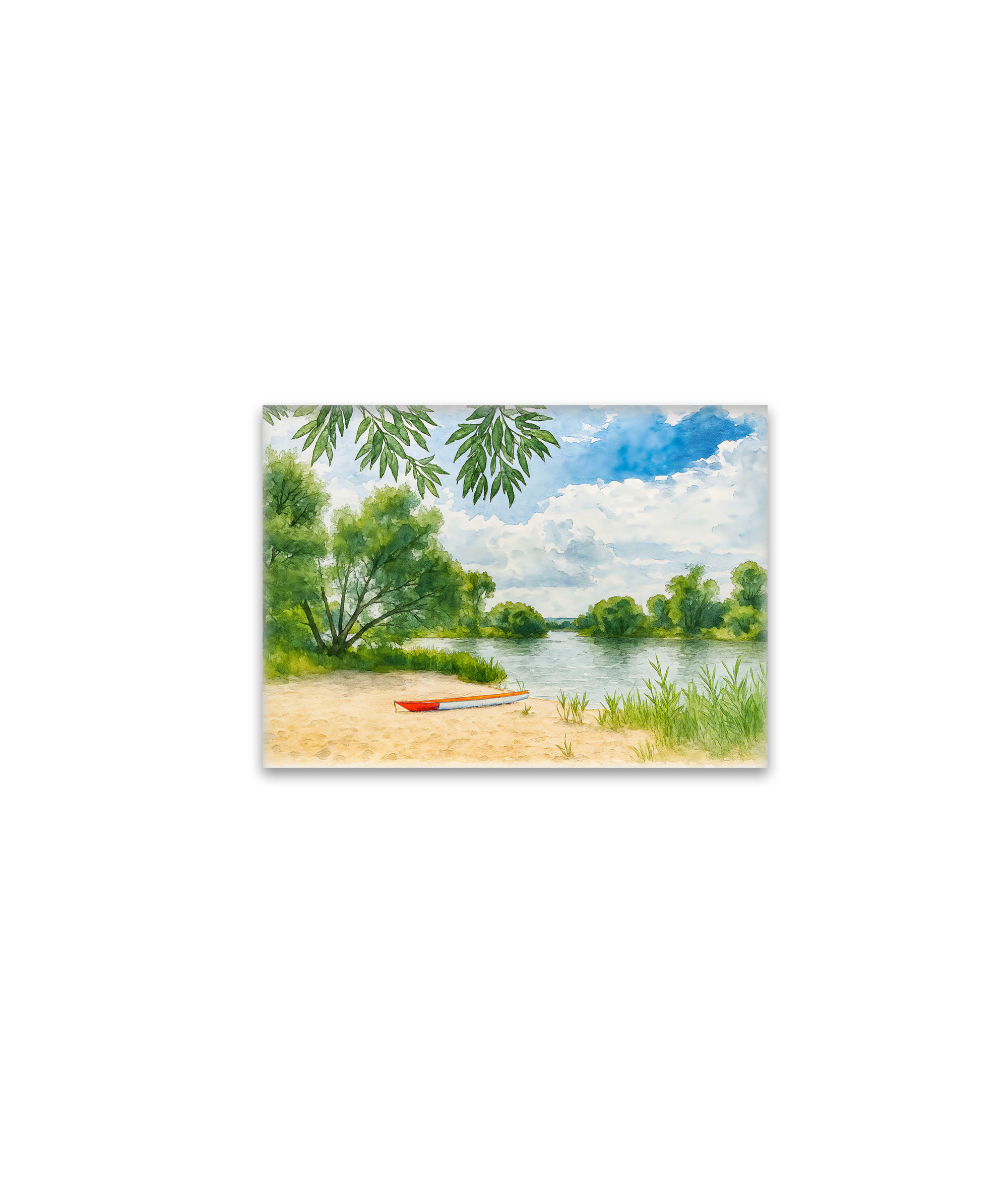 raxxa Glas-Magnet: Boat resting place aquarell havelland