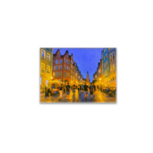 raxxa Glas-Magnet: Pastel drawing of Danzig city gate view to Neptune fountain