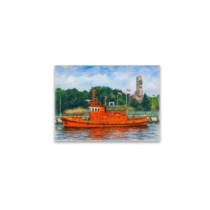 raxxa Glas-Magnet: Pastel drawing of Danzig’ Westerplatte war memorial site