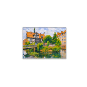 raxxa Glas-Magnet: Pastel drawing of Danzig’ old mill on Radunia Canal