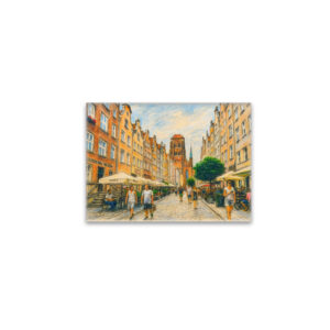 raxxa Glas-Magnet: Pastel drawing of Danzig Mariacka Street in summer light