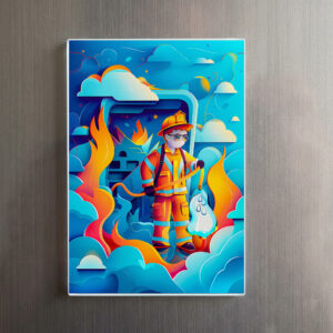 raxxa Glas-Magnet: Future Firefighter Dream for Kids
