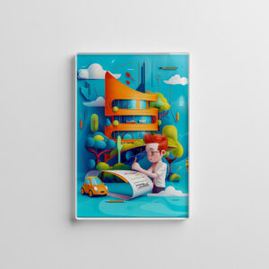 raxxa Glas-Magnet: Impressionism Future Architect Dream for Kids