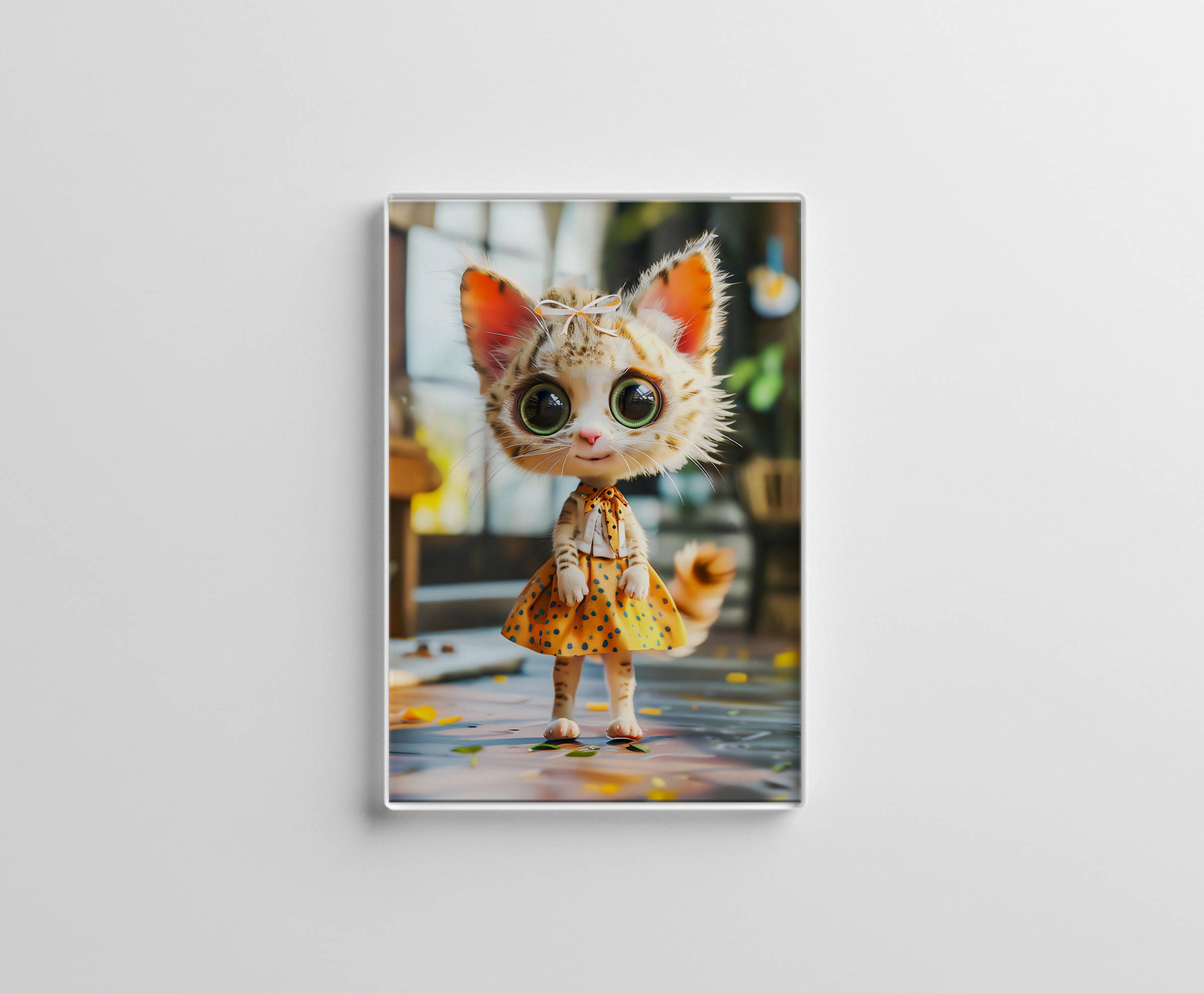 raxxa Glas-Magnet: Kitten in Yellow Skirt and Blouse