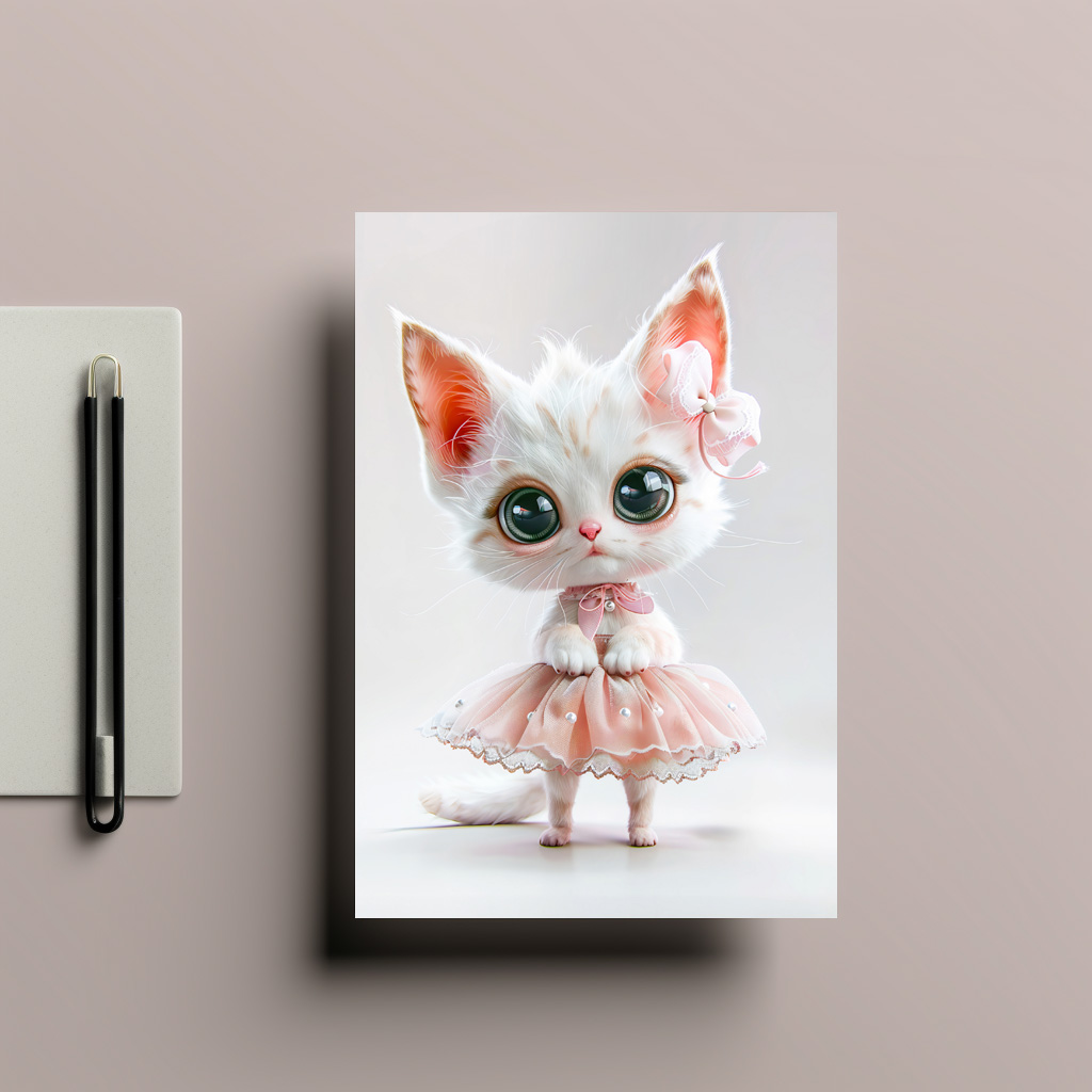raxxa Postkarte: Cute Kitten in Pink Dress