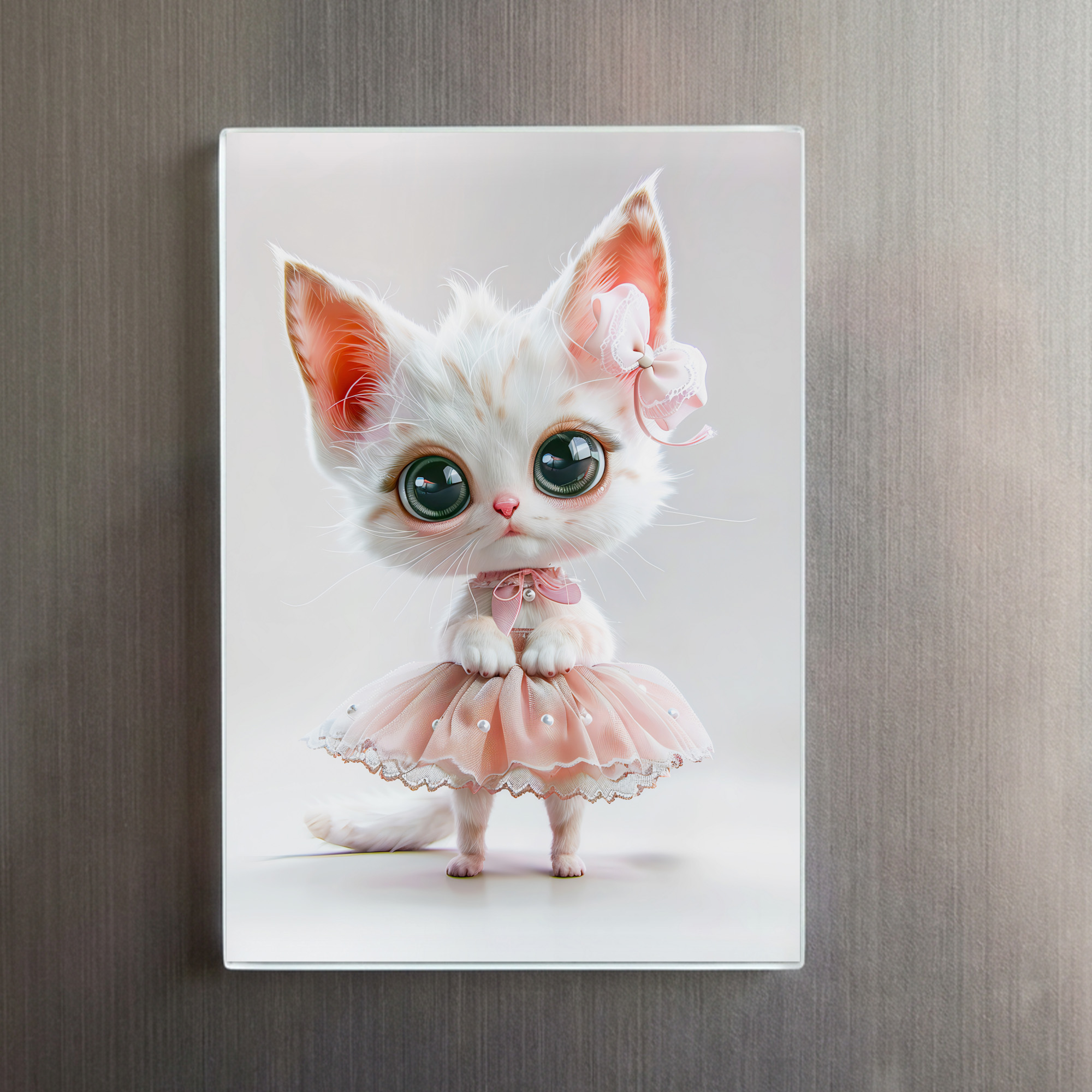 raxxa Glas-Magnet: Cute Kitten in Pink Dress - Imagen 2