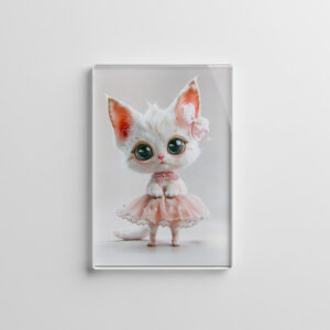 raxxa Glas-Magnet: Cute Kitten in Pink Dress