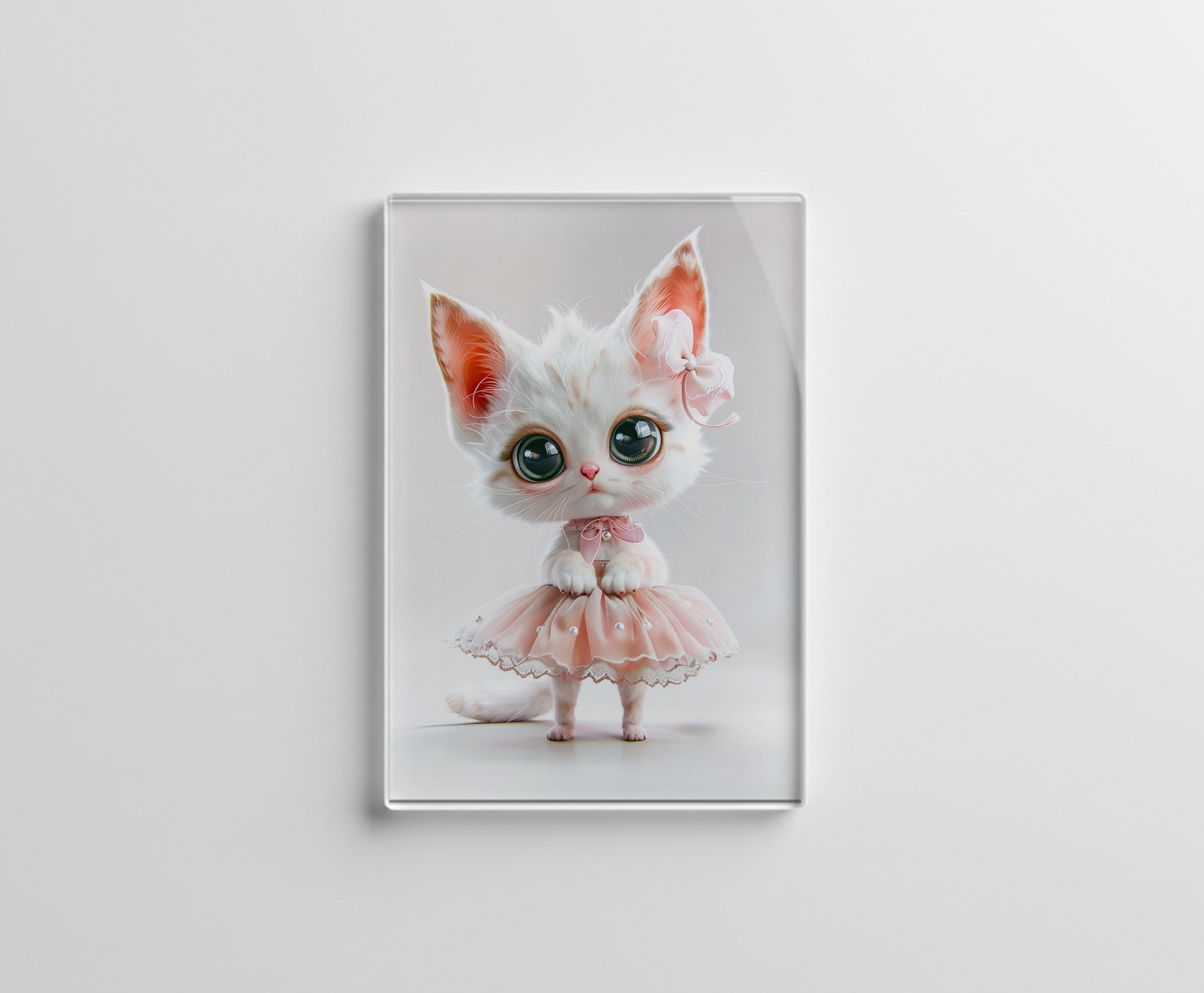 raxxa Glas-Magnet: Cute Kitten in Pink Dress