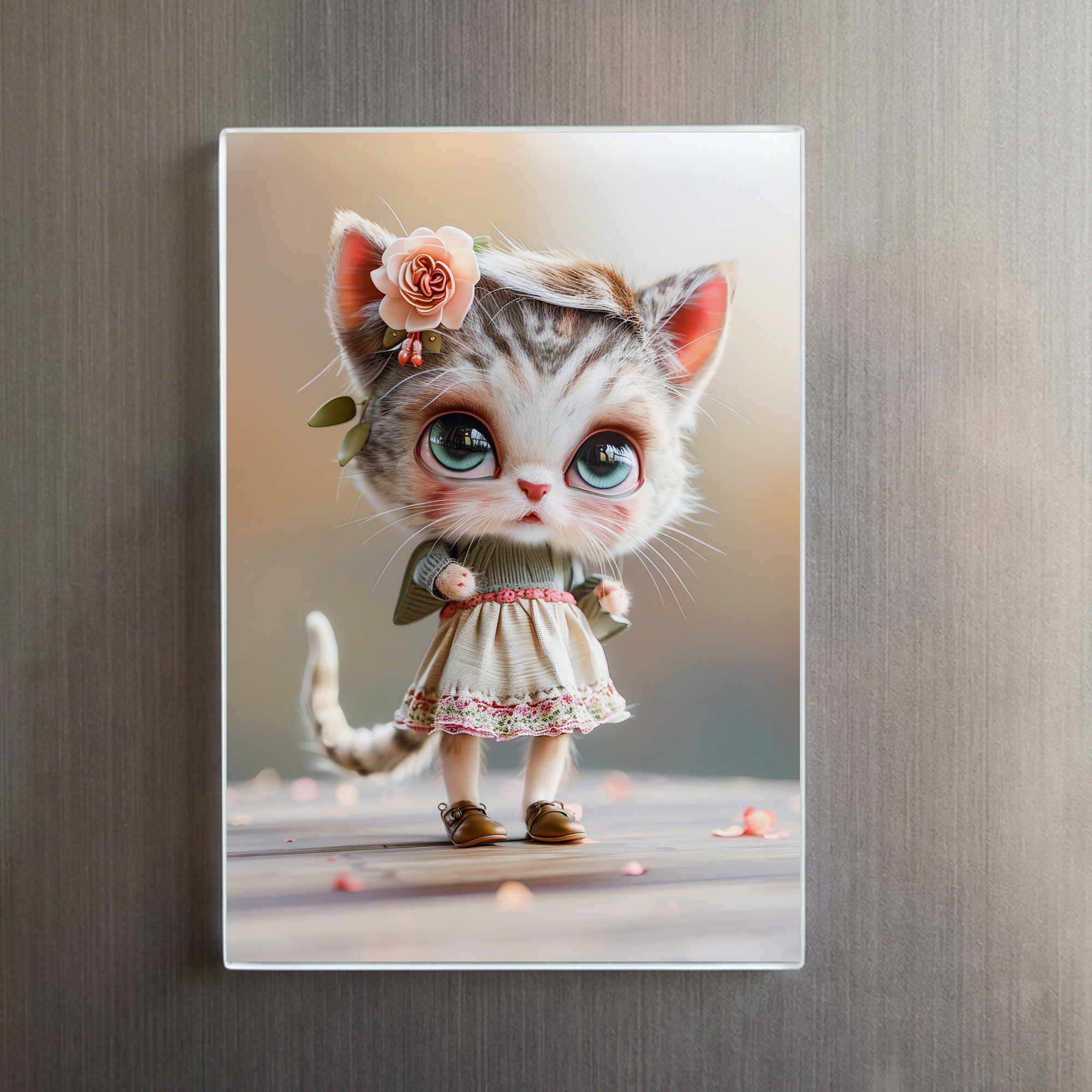 raxxa Glas-Magnet: Kitten in White Dress Indoors – Bild 2