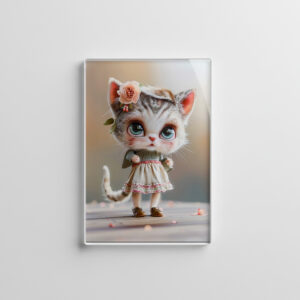 raxxa Glas-Magnet: Kitten in White Dress Indoors