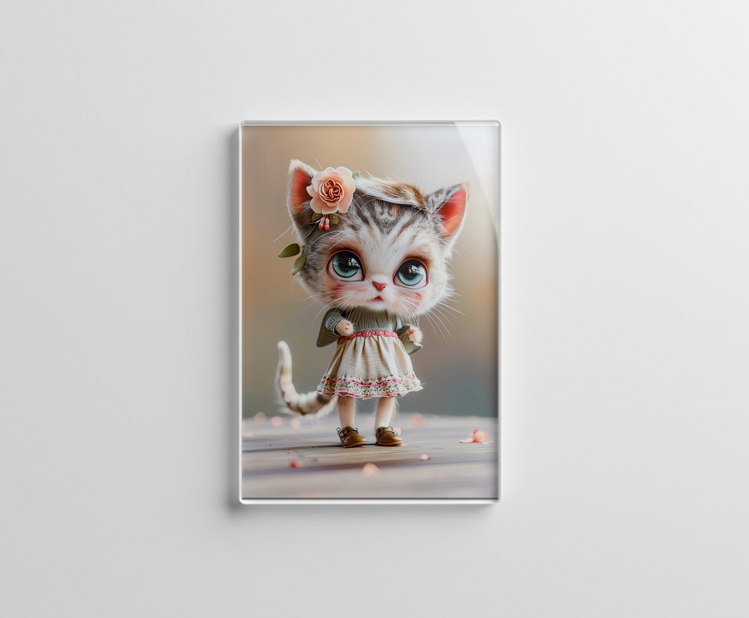 raxxa Glas-Magnet: Kitten in White Dress Indoors