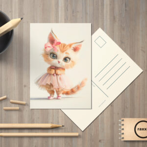 raxxa Postkarte: Cute Kitten in Pink Dress