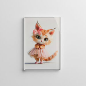 raxxa Glas-Magnet: Cute Kitten in Pink Dress