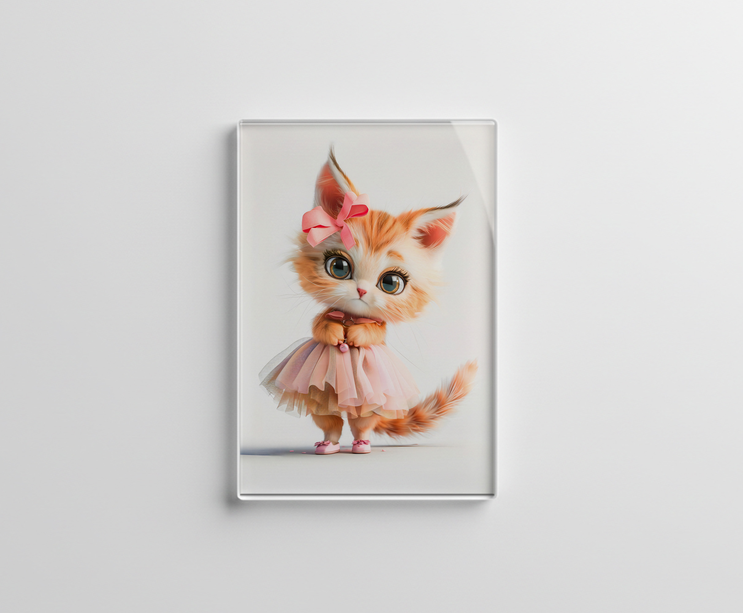 raxxa Glas-Magnet: Cute Kitten in Pink Dress
