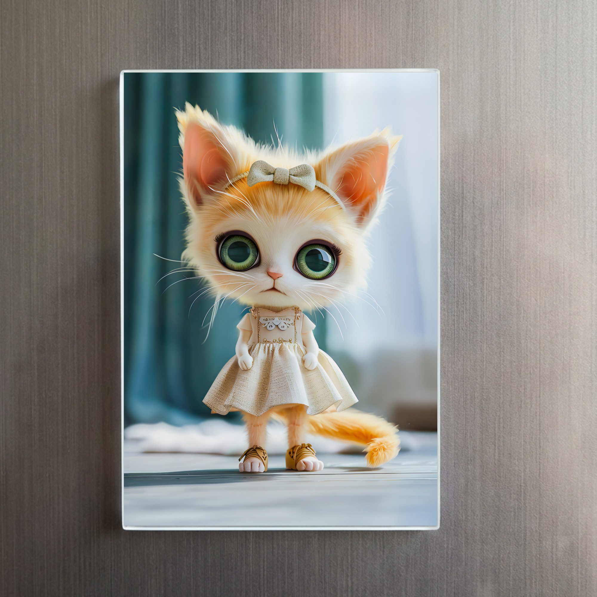 raxxa Glas-Magnet: Kitten in White Dress Indoors - immagine 2