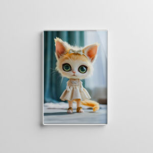 raxxa Glas-Magnet: Kitten in White Dress Indoors