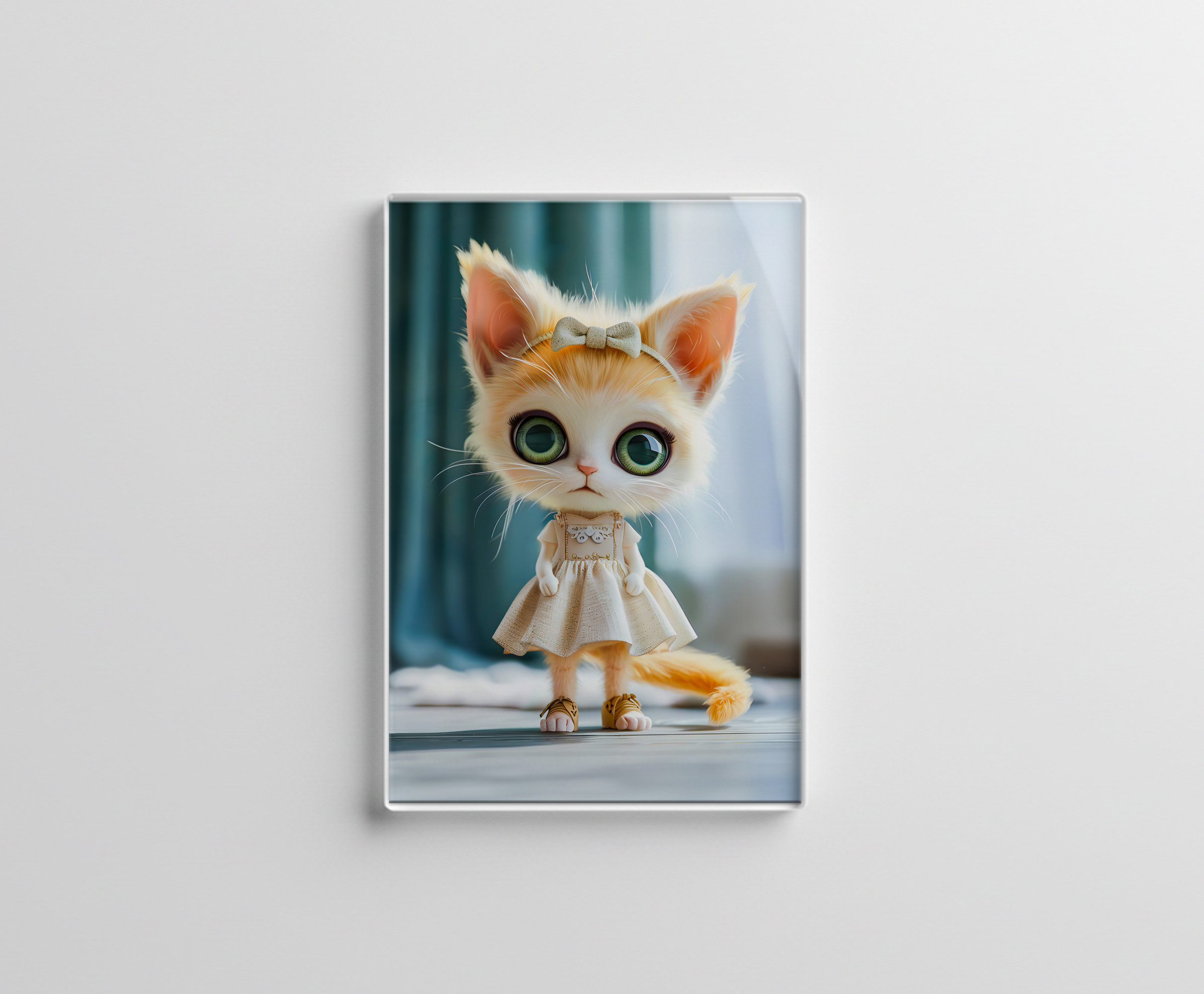 raxxa Glas-Magnet: Kitten in White Dress Indoors