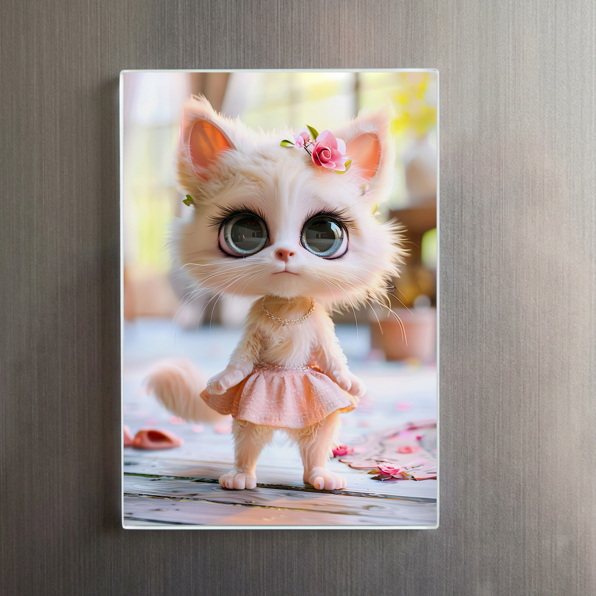 raxxa Glas-Magnet: Cute Kitten in Pink Dress – Image 2