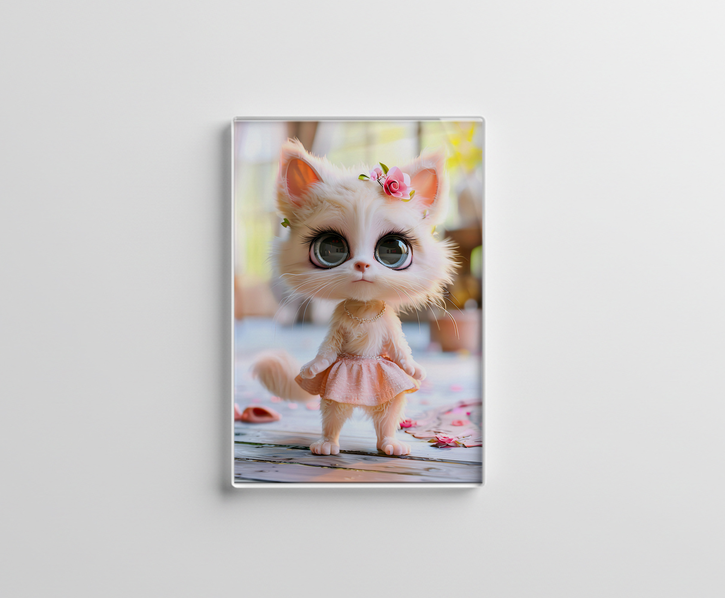 raxxa Glas-Magnet: Cute Kitten in Pink Dress