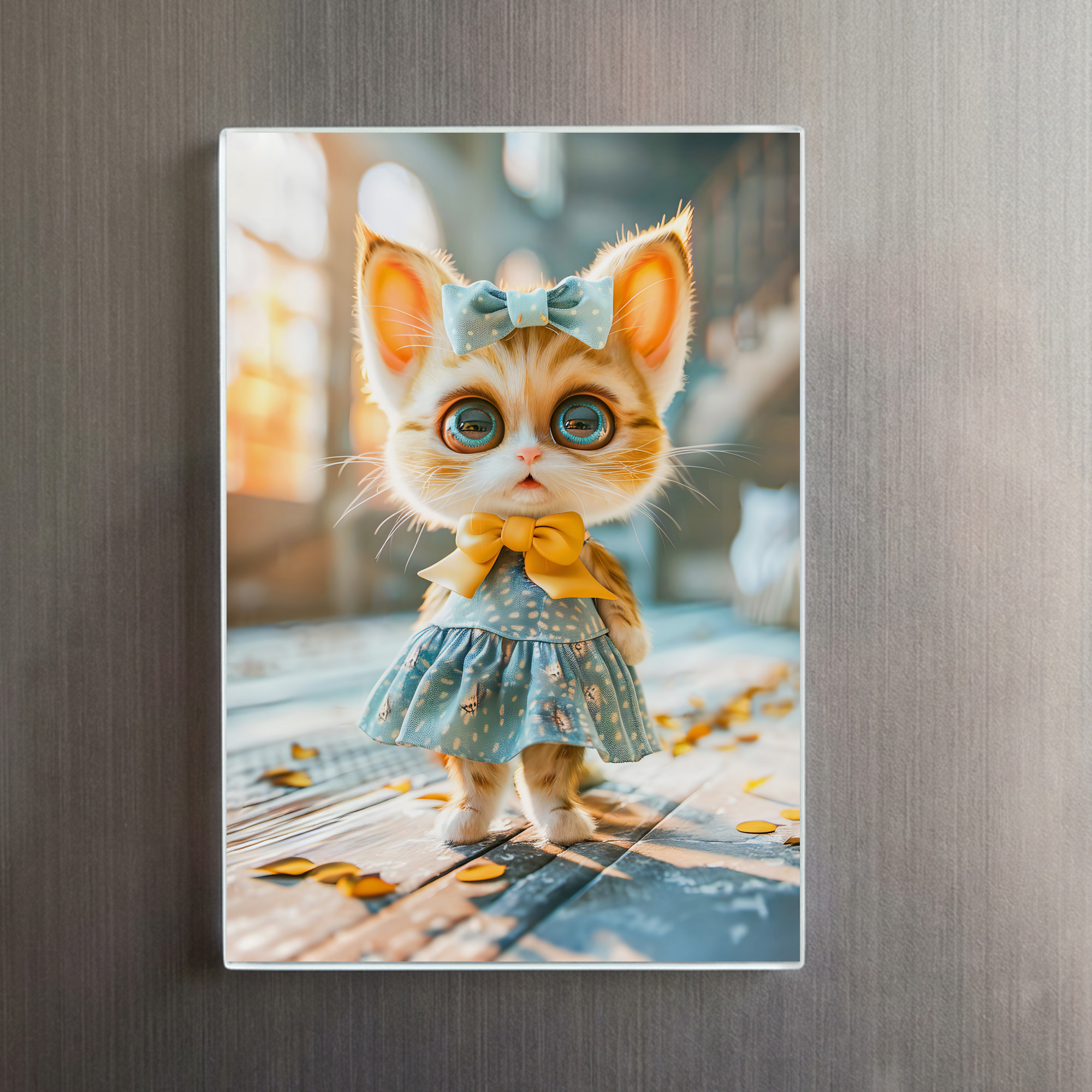 raxxa Glas-Magnet: Kitten in Blue Skirt and Blouse - immagine 2