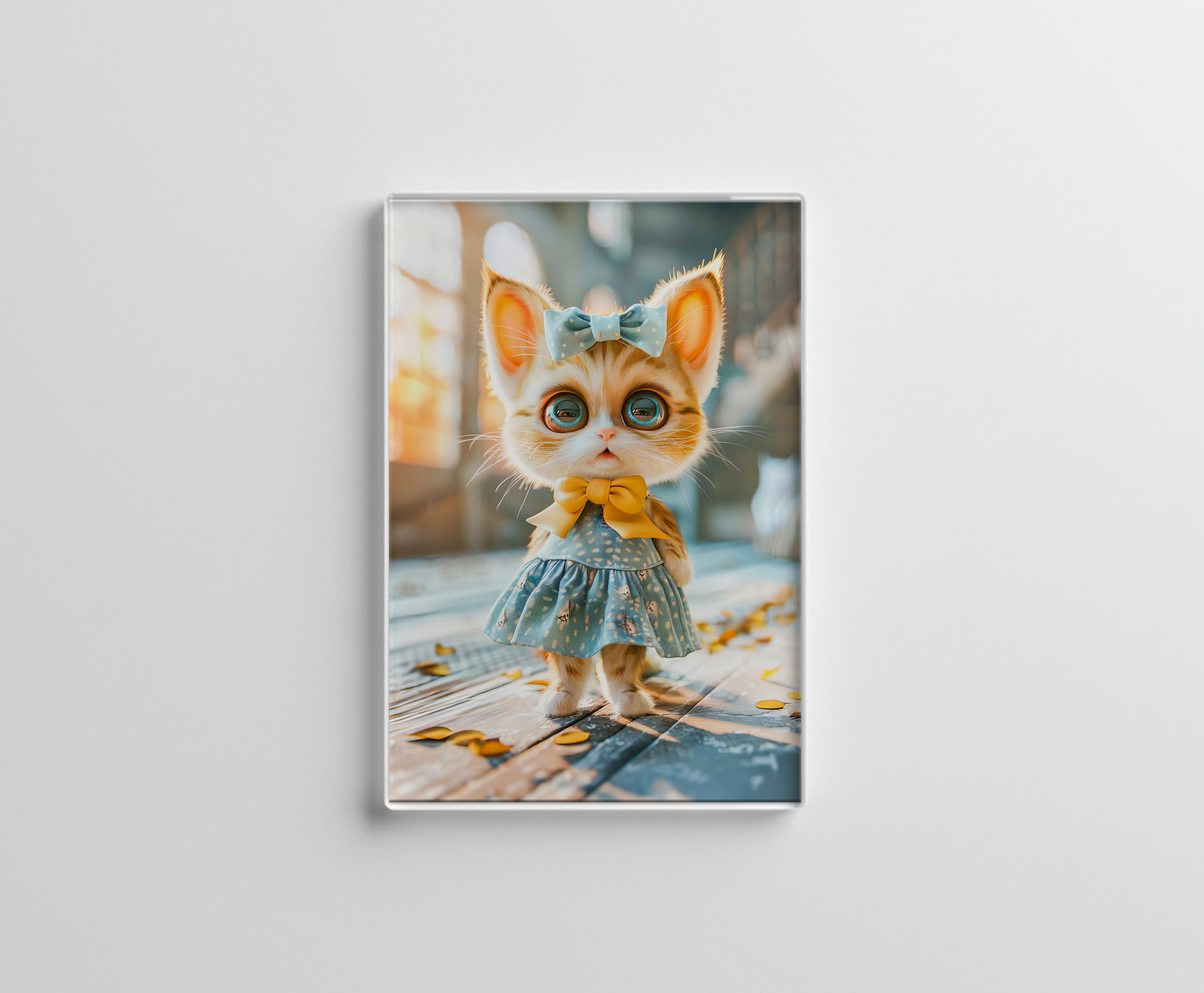 raxxa Glas-Magnet: Kitten in Blue Skirt and Blouse