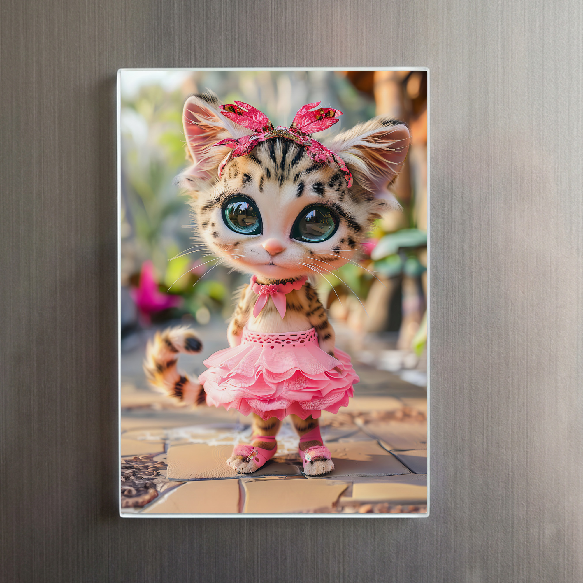 raxxa Glas-Magnet: Cute Kitten in Pink Dress - Image 2