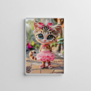 raxxa Glas-Magnet: Cute Kitten in Pink Dress