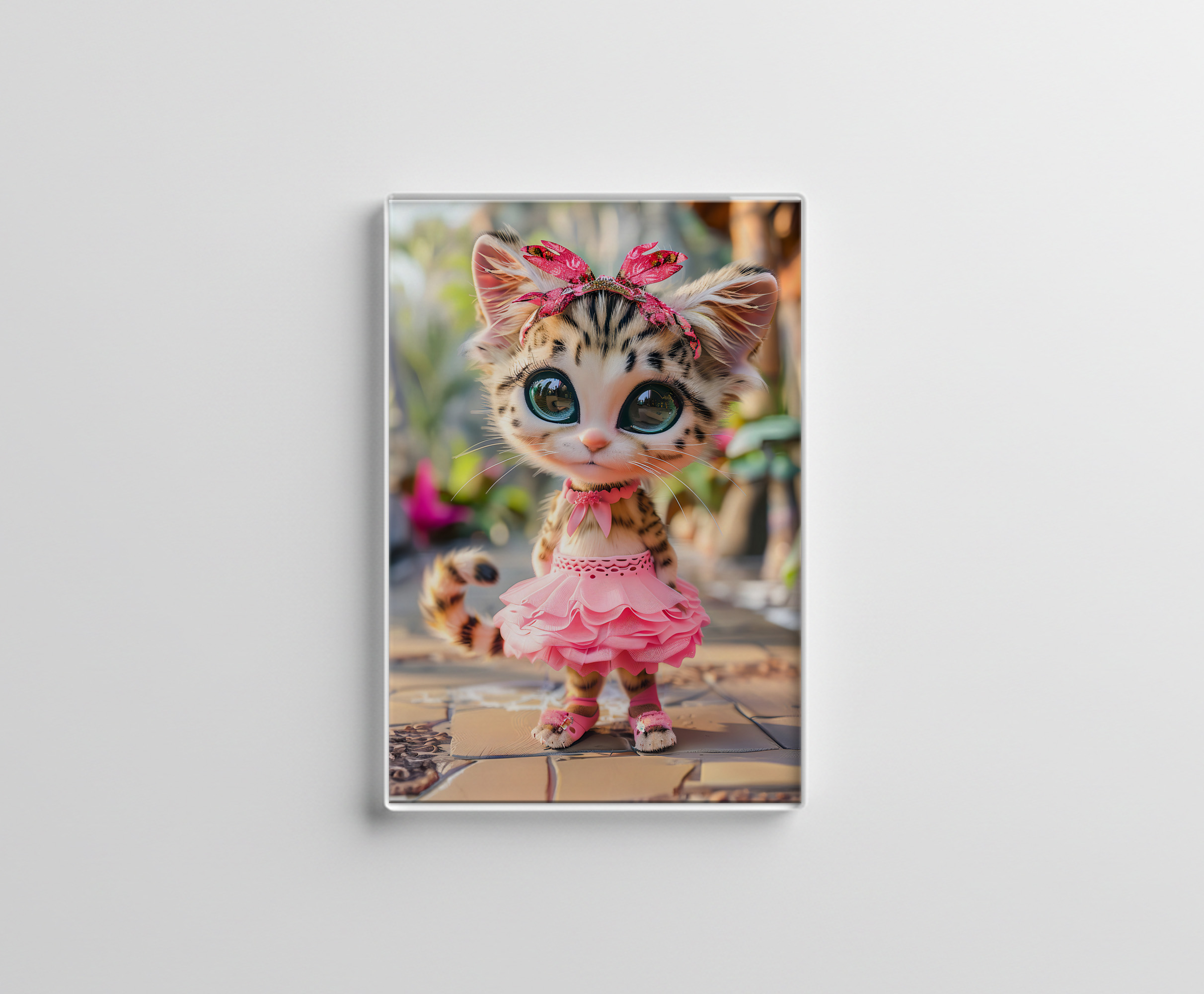 raxxa Glas-Magnet: Cute Kitten in Pink Dress