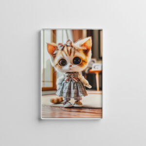 raxxa Glas-Magnet: Kitten in Patterned Dress Indoors