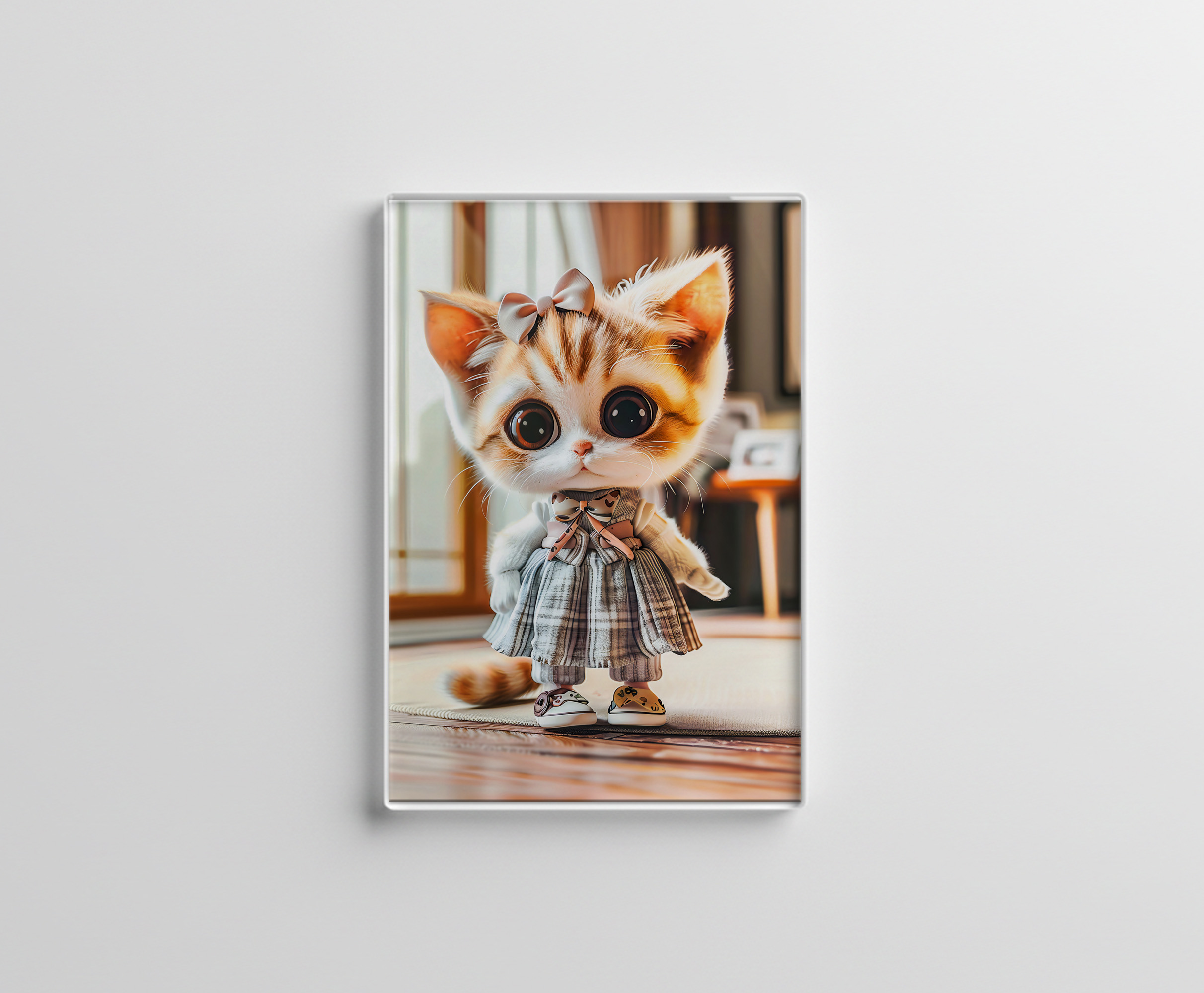 raxxa Glas-Magnet: Kitten in Patterned Dress Indoors