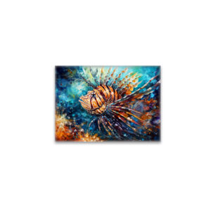 raxxa Glas-Magnet: Lionfish in Expressive Ocean Oil Painting