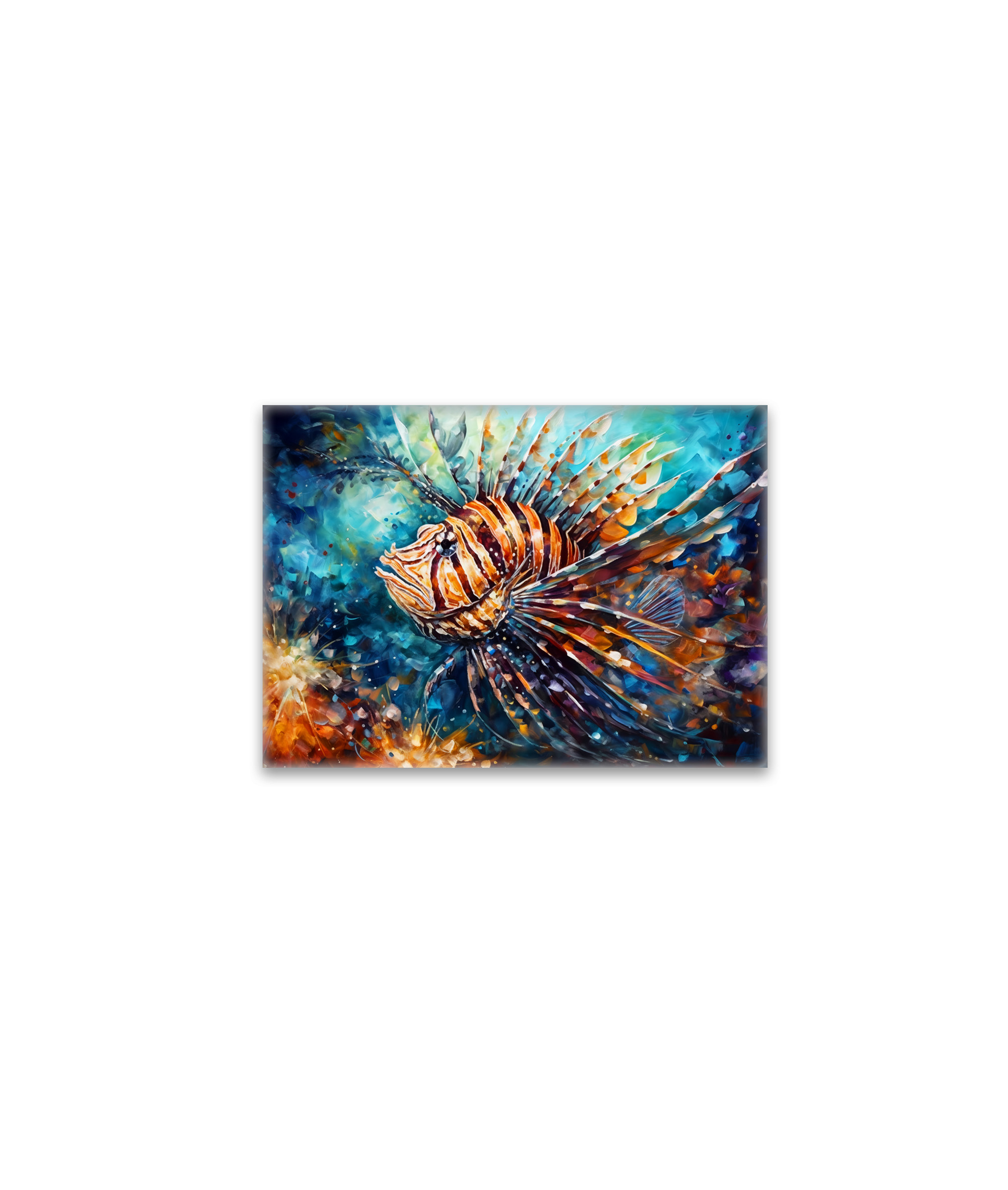 raxxa Glas-Magnet: Lionfish in Expressive Ocean Oil Painting